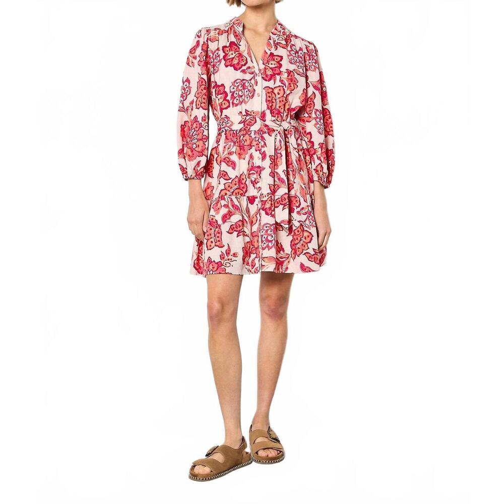 NEW APRICOT boho painterly sarsa dress in floral print